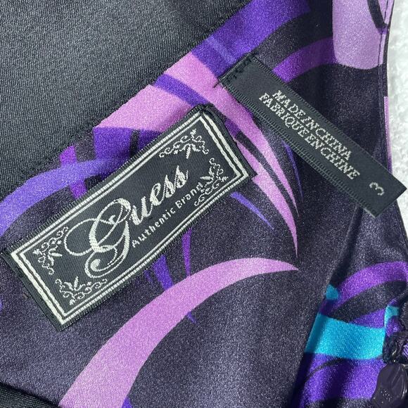 Guess Y2K Women's Satin Sequin Purple Hippie Boho Top Fairy Whimsy Festival Sml - Picture 3 of 7